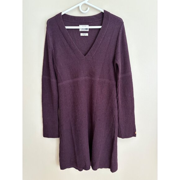 The North Face V-Neck Alpaca Wool Blend Cozy Sweater Midi Dress in Purple Size M - Picture 5 of 13